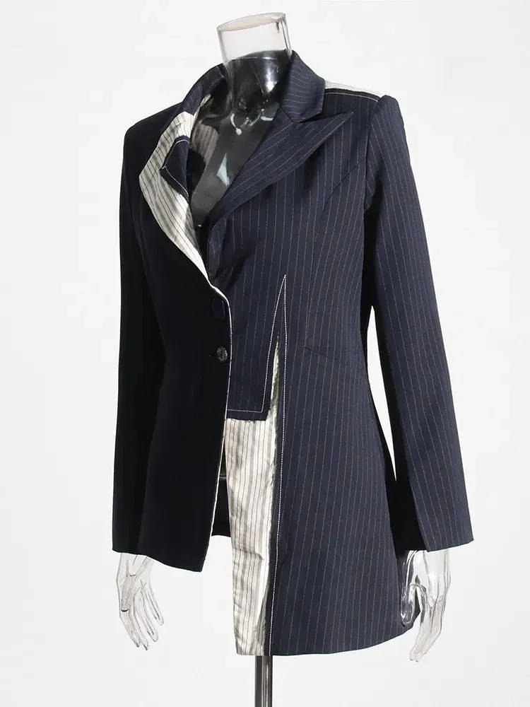 Pre Order:  Edgy Pinstripes Contrast Blazer