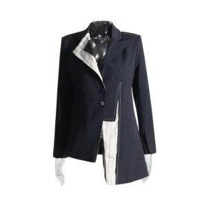 Pre Order:  Edgy Pinstripes Contrast Blazer