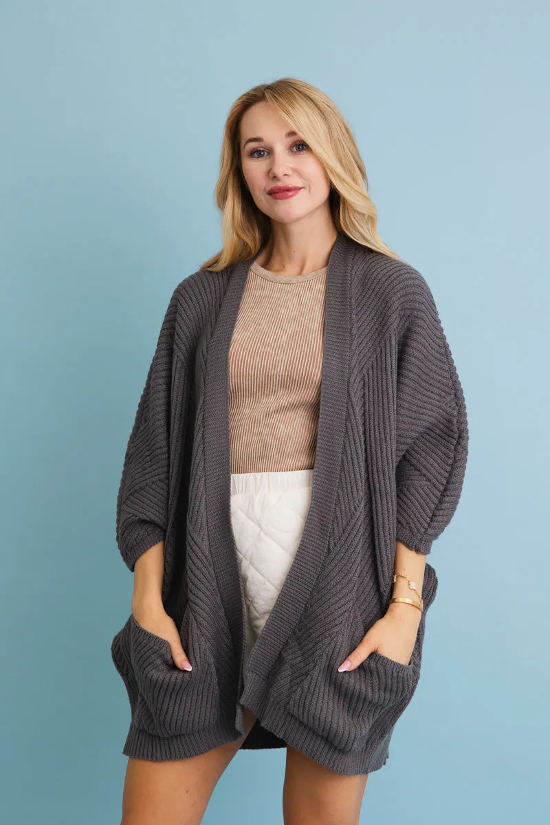 Ribbed Open-Front Knit Cardigan - Easy Layering 🧥