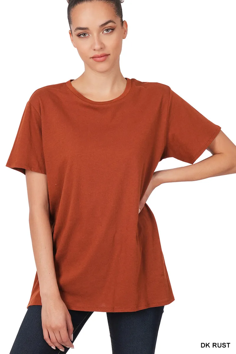 Rust Better Than Basic Boyfriend Tee Round Neck