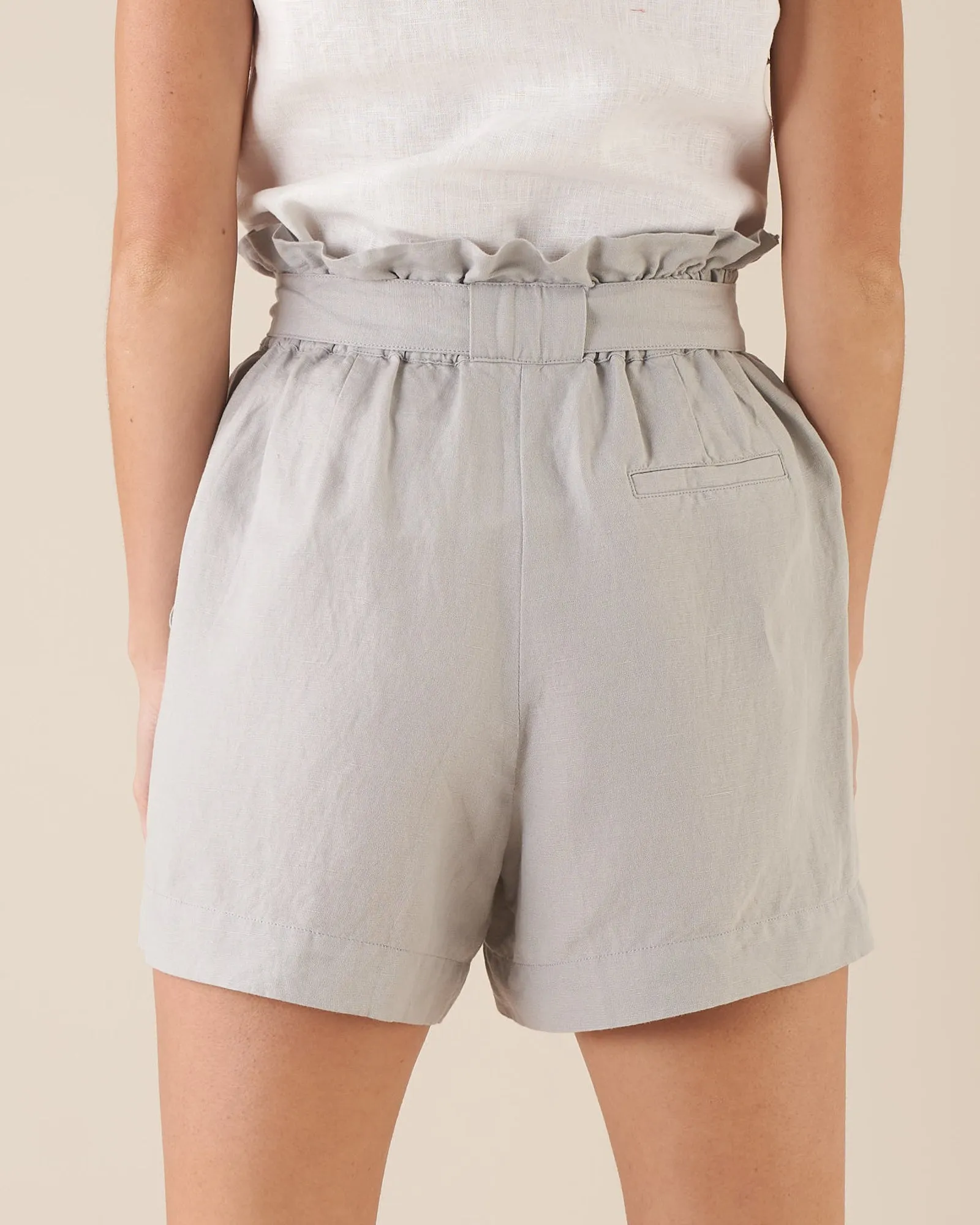 Sahara Linen Shorts - Grey