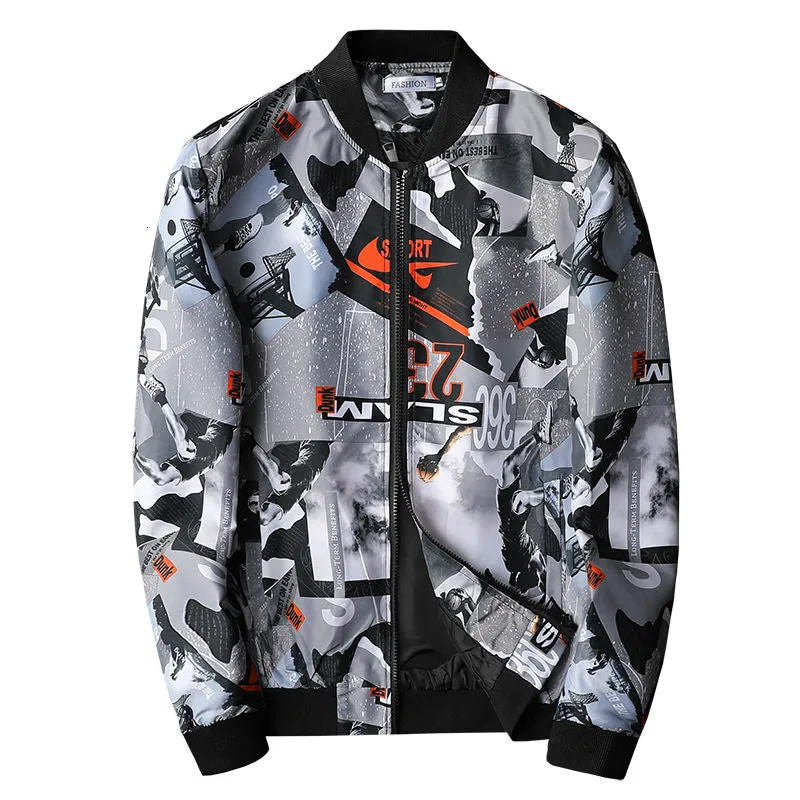 Sporty Scenes Printed Bomber Jacket