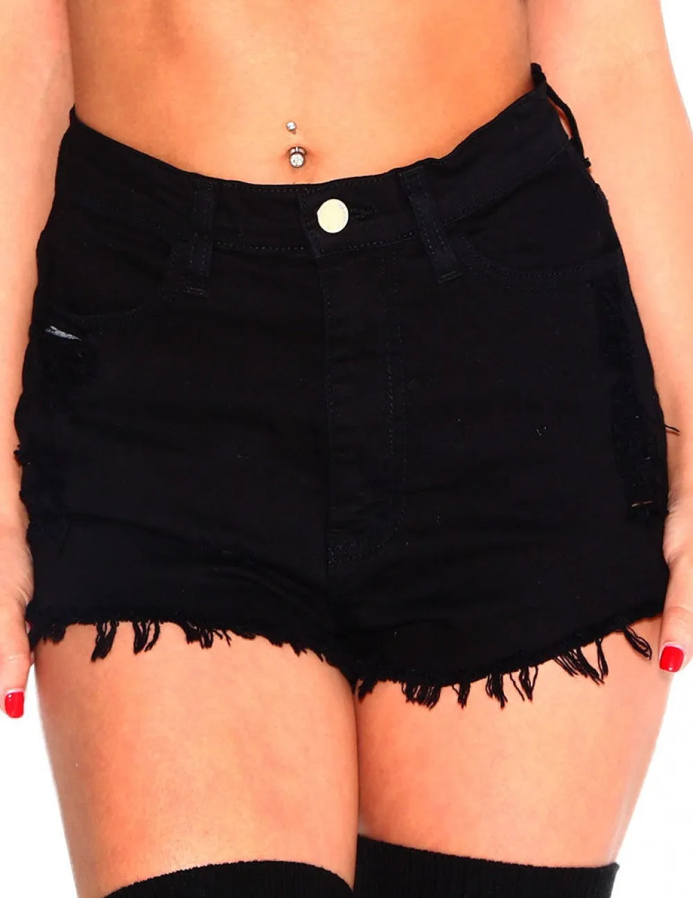 Studded High Waisted Shorts