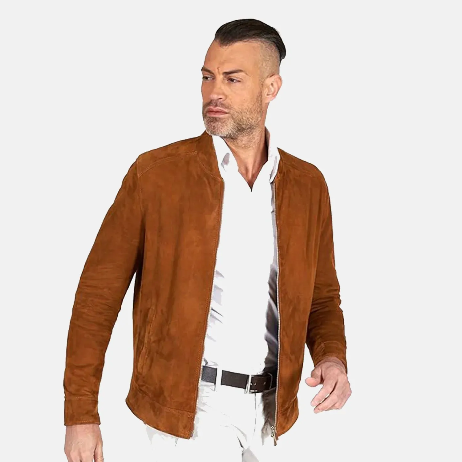 Thunderbolt Leather Bomber Jacket For Men