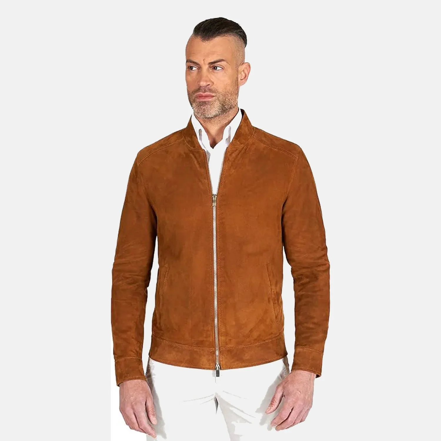 Thunderbolt Leather Bomber Jacket For Men