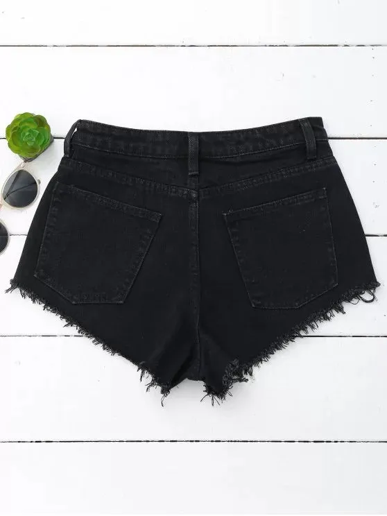 Trendy Denim Cutoffs Mini Shorts