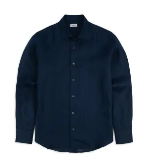 Trunk Audley Irish Linen Shirt: Navy