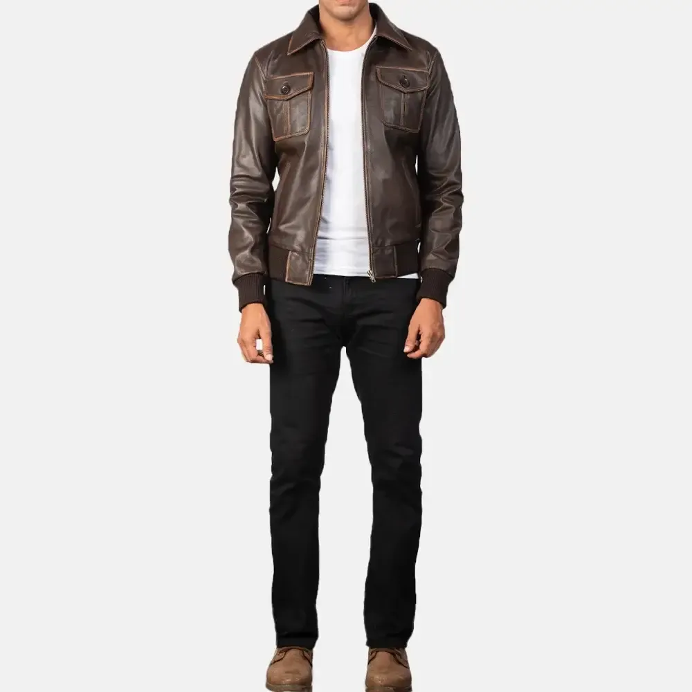 Urban Leather Jacket | Leather Bomber Jacket