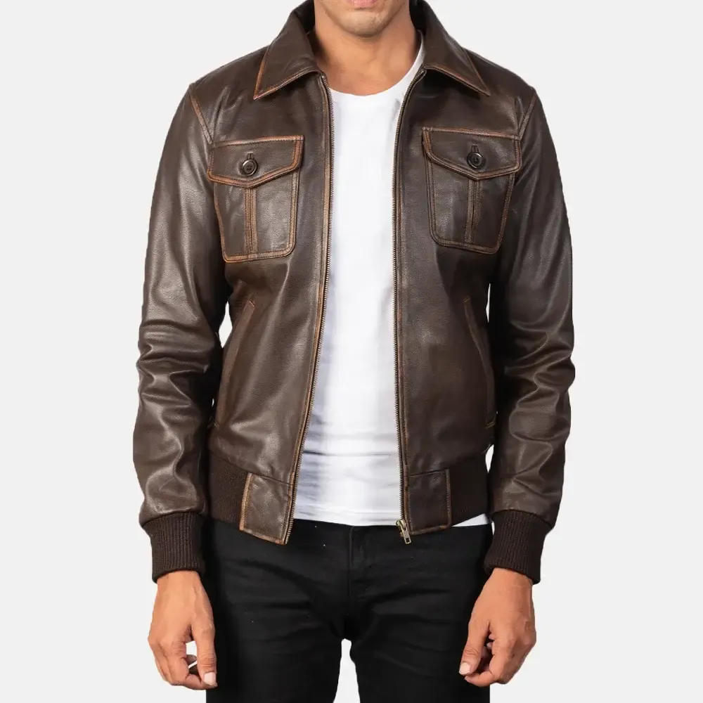 Urban Leather Jacket | Leather Bomber Jacket