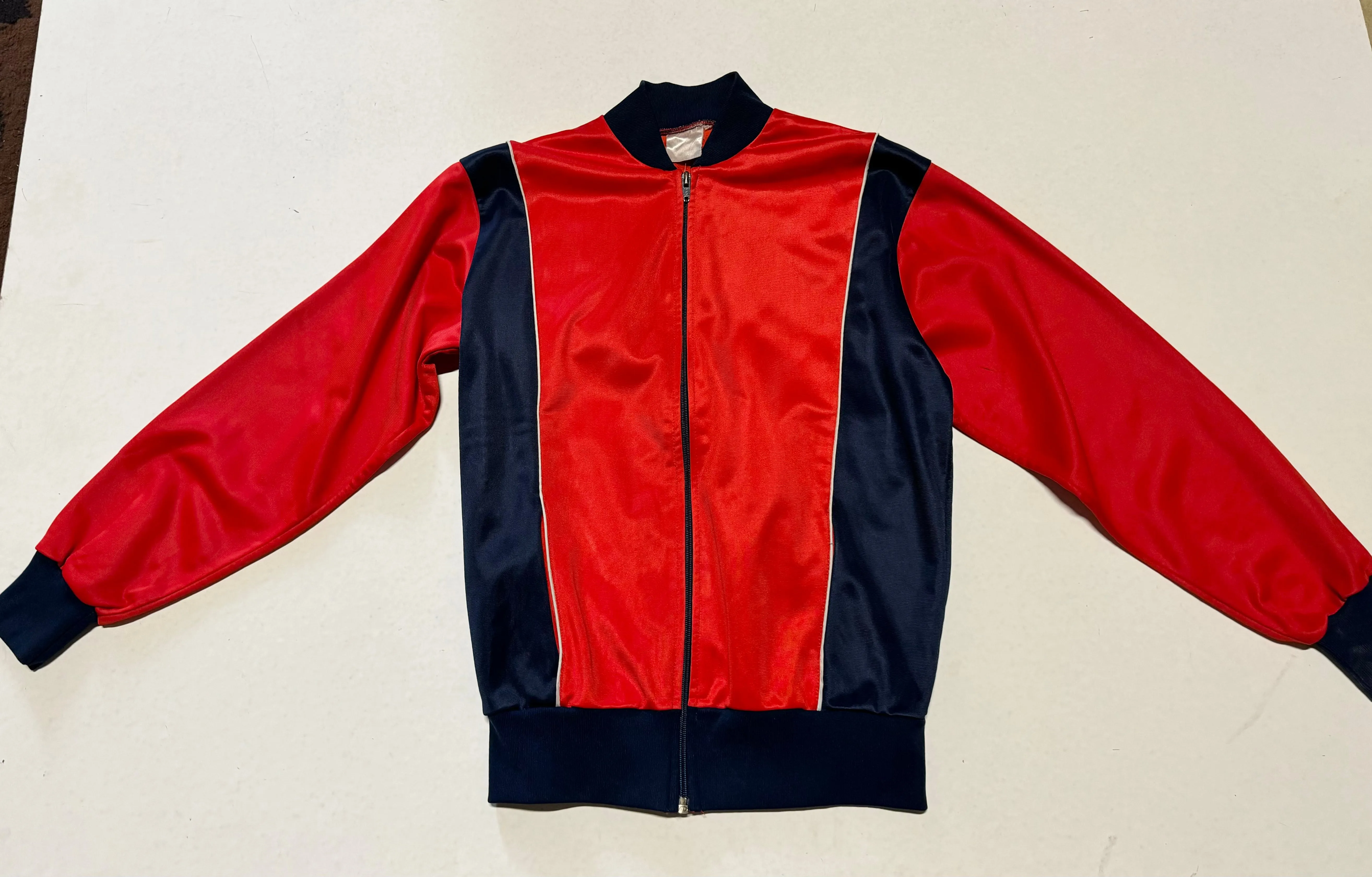 Vintage Red & Navy Sports Jacket -  (S)