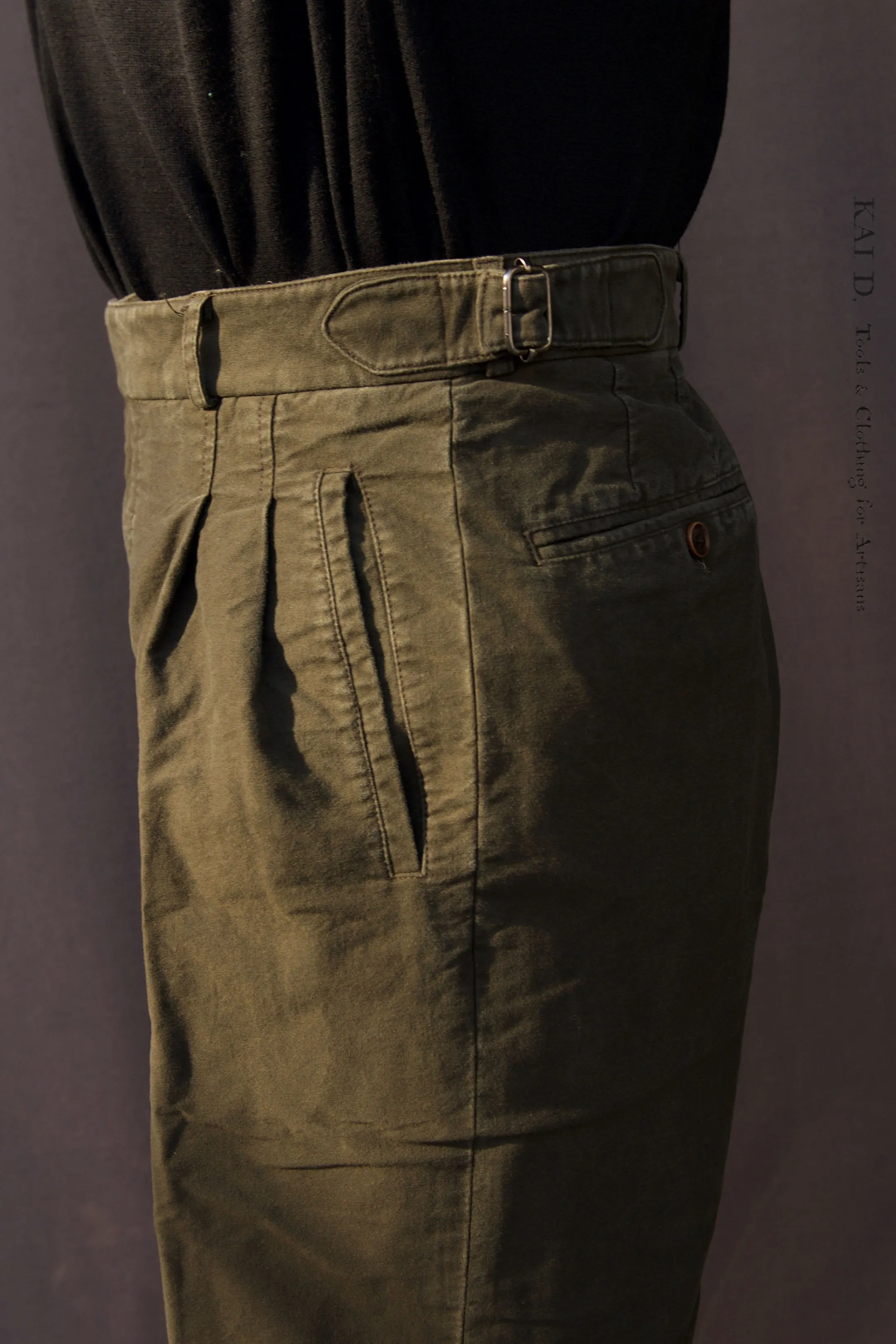 Wide Leg Matisse Pants - Olive Baby Moleskin - 30, 32, 34, 36