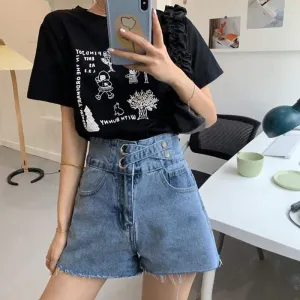 Women's Asymmetric High Waisted Shorts