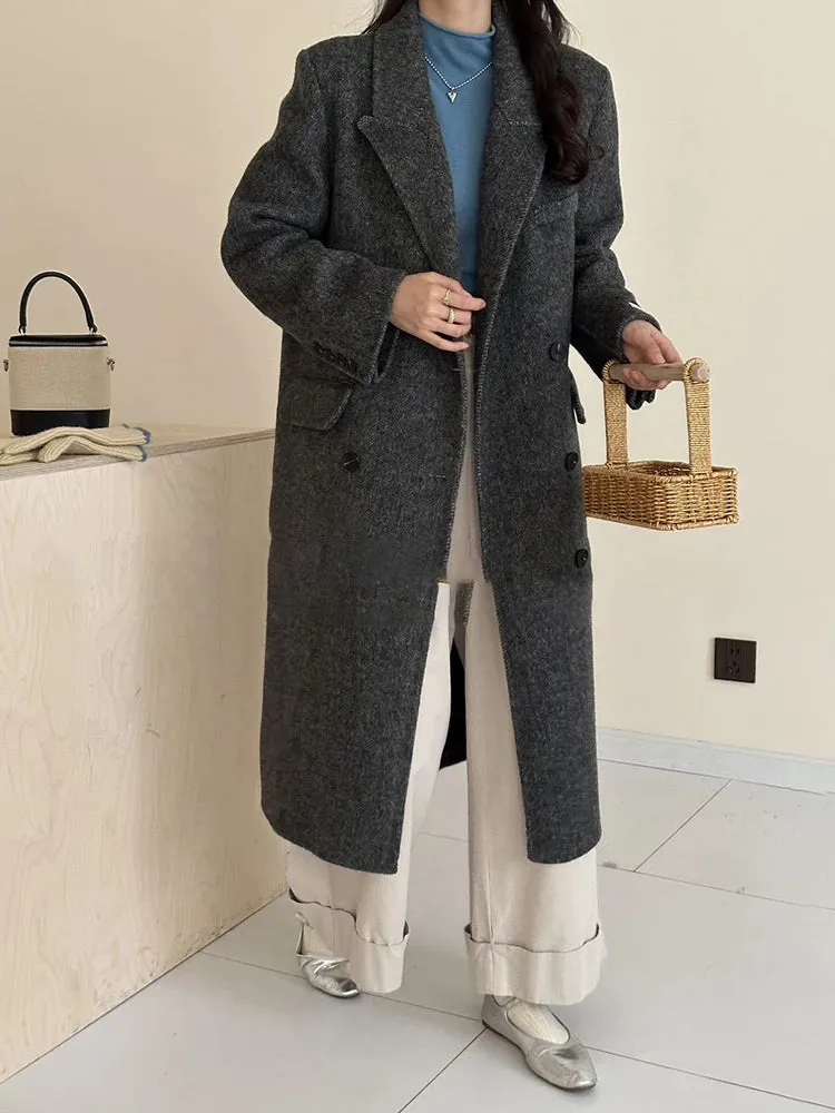 Women's Long Wool-Blend Walker Coat