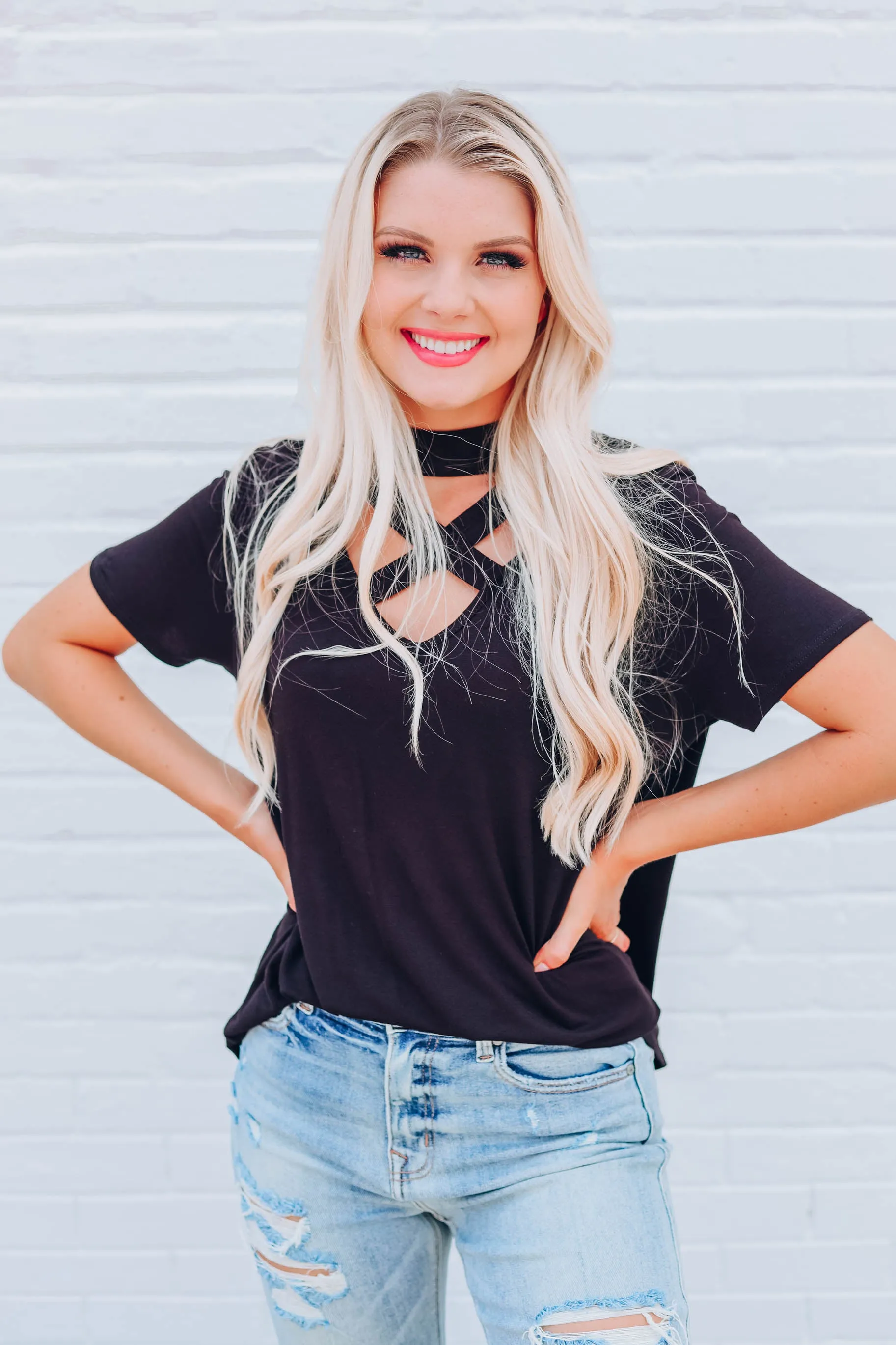 X Factor Choker Top - Black