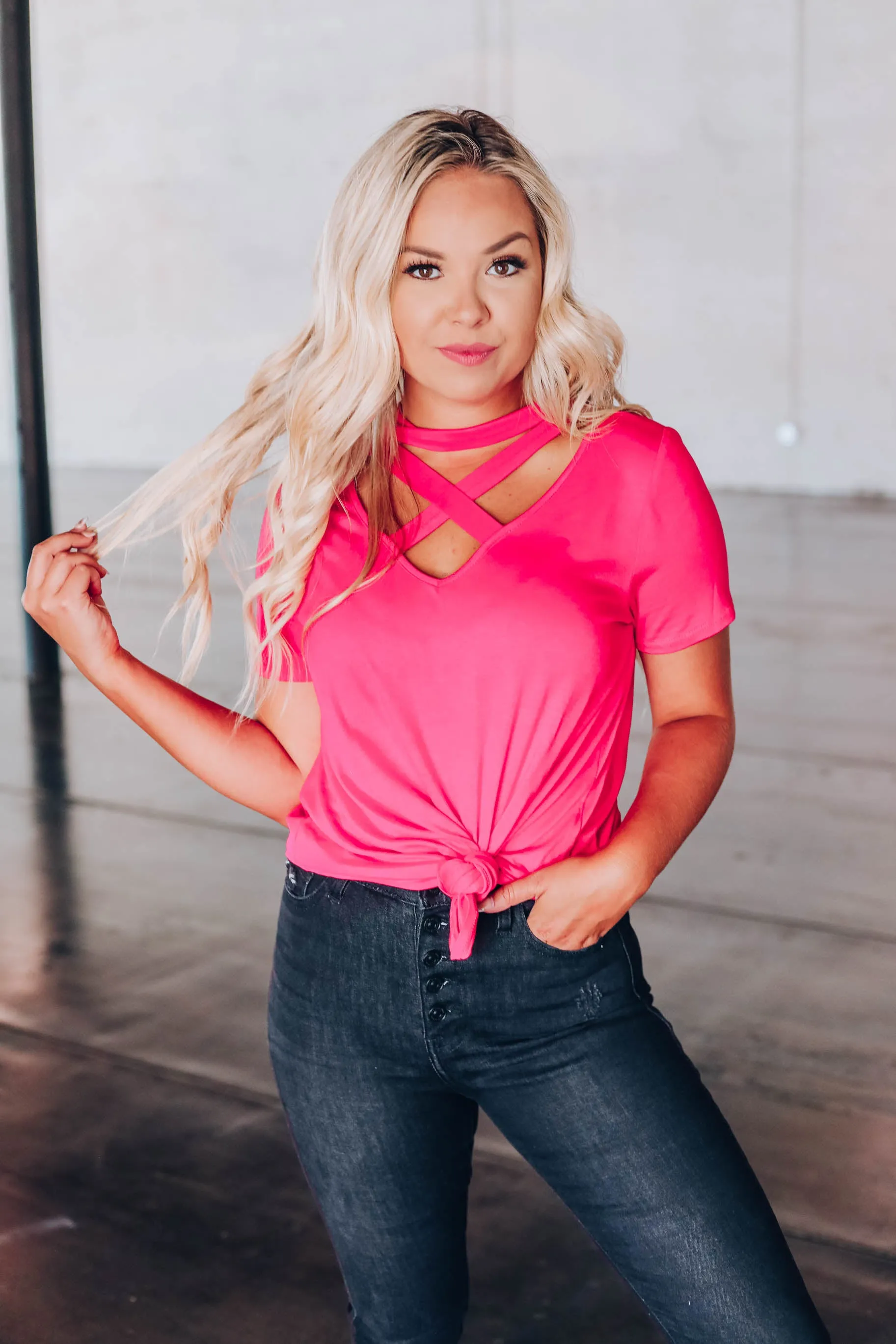 X Factor Choker Top - Pink