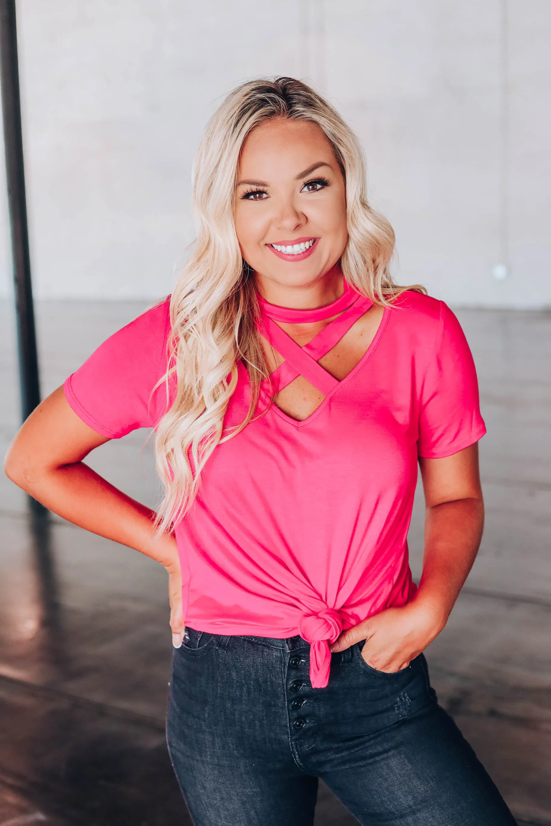 X Factor Choker Top - Pink