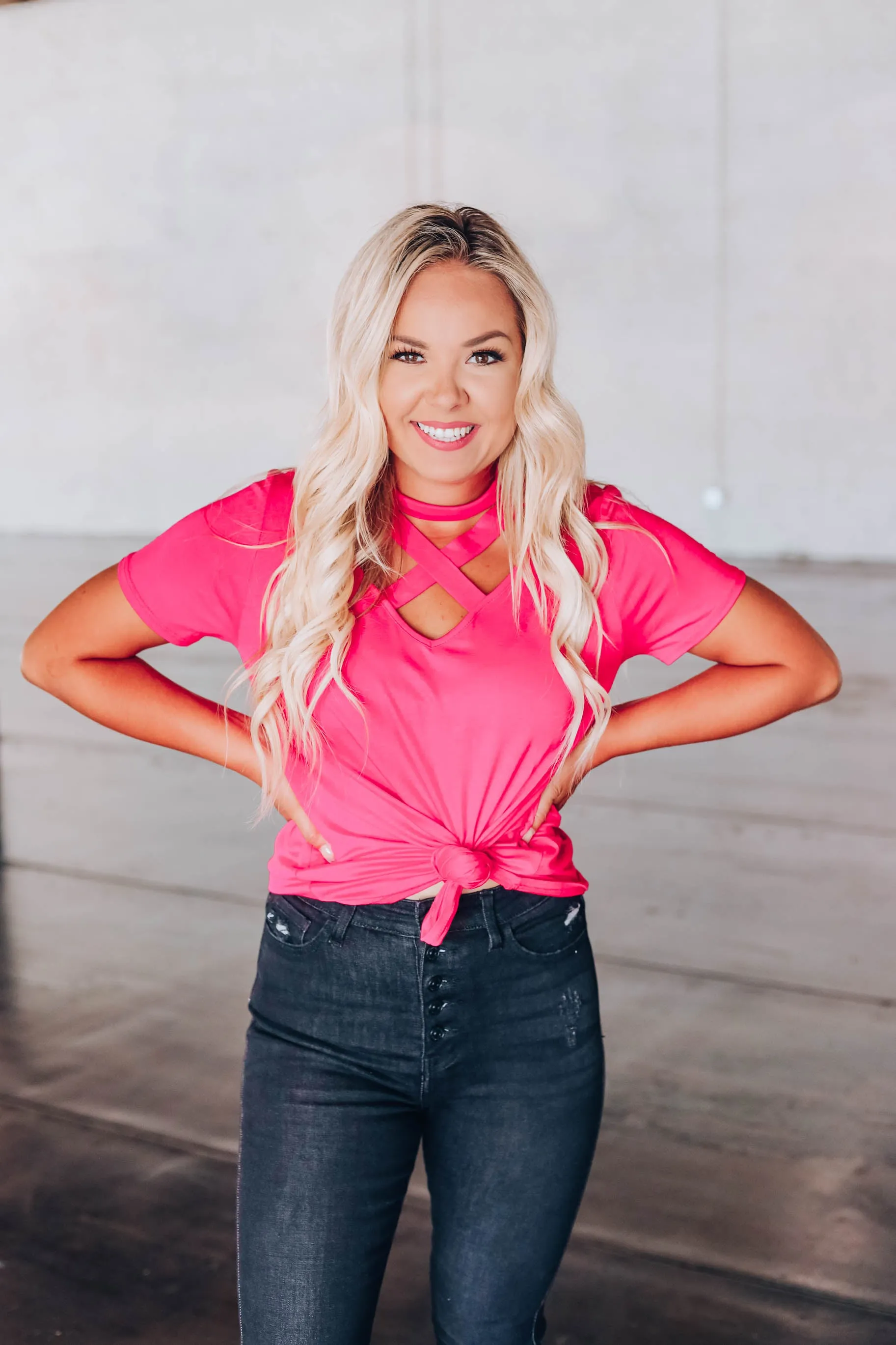 X Factor Choker Top - Pink