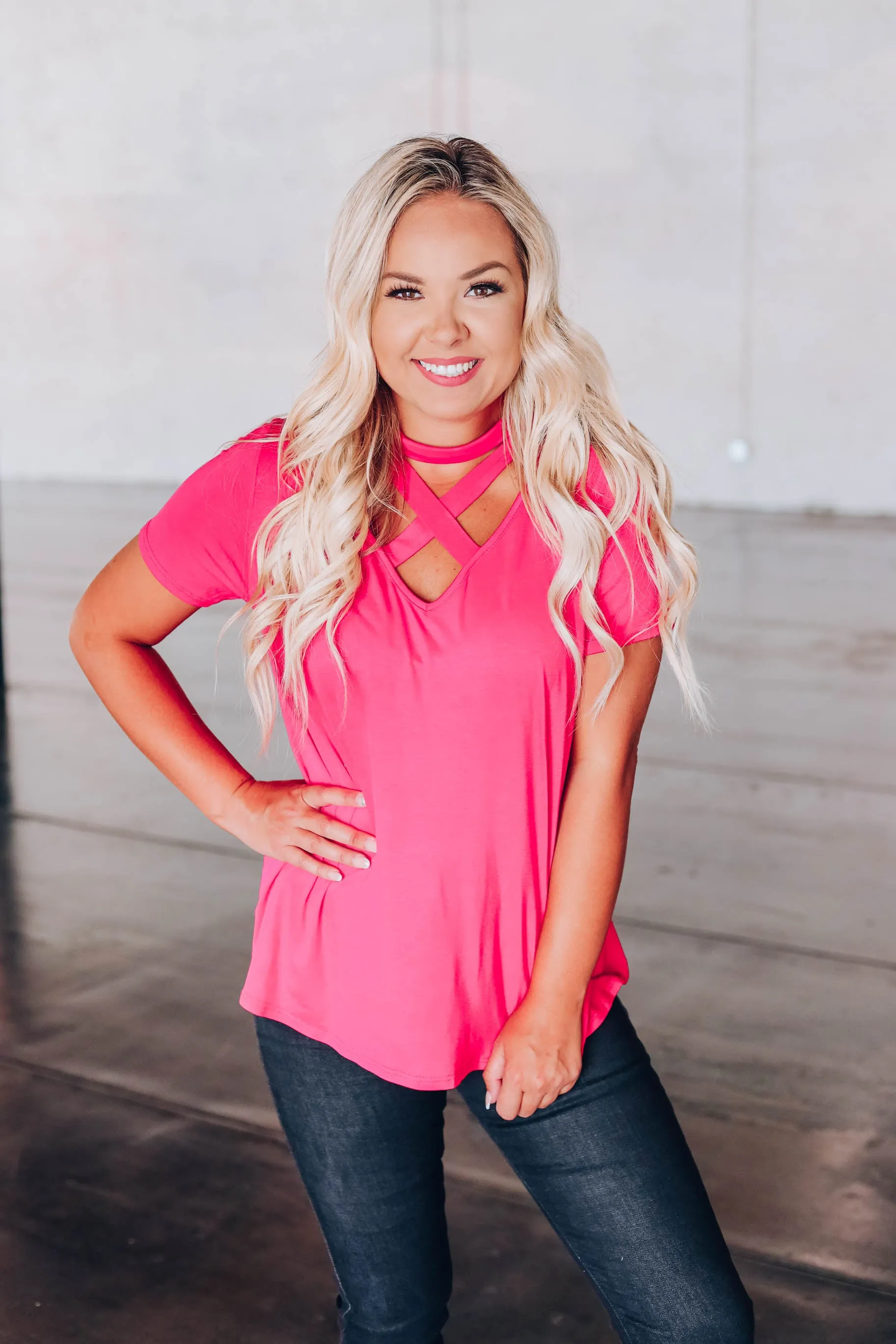 X Factor Choker Top - Pink