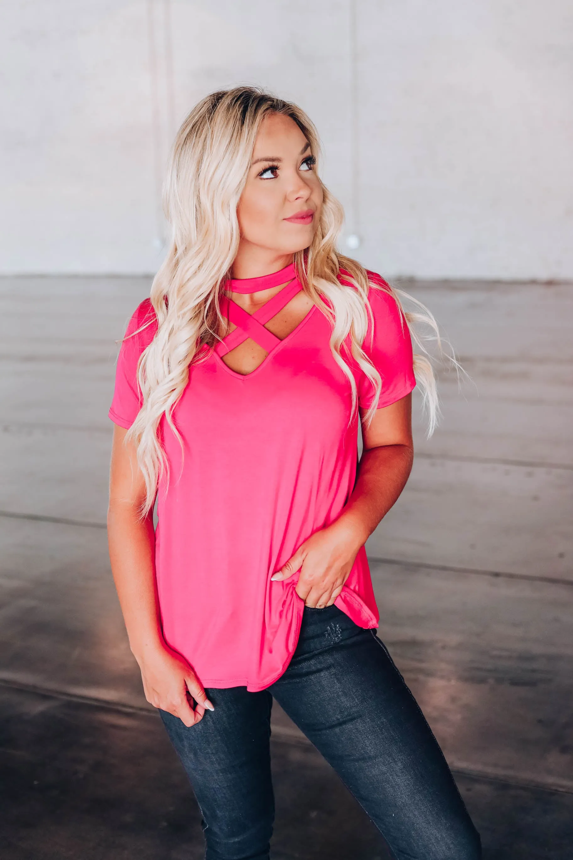 X Factor Choker Top - Pink